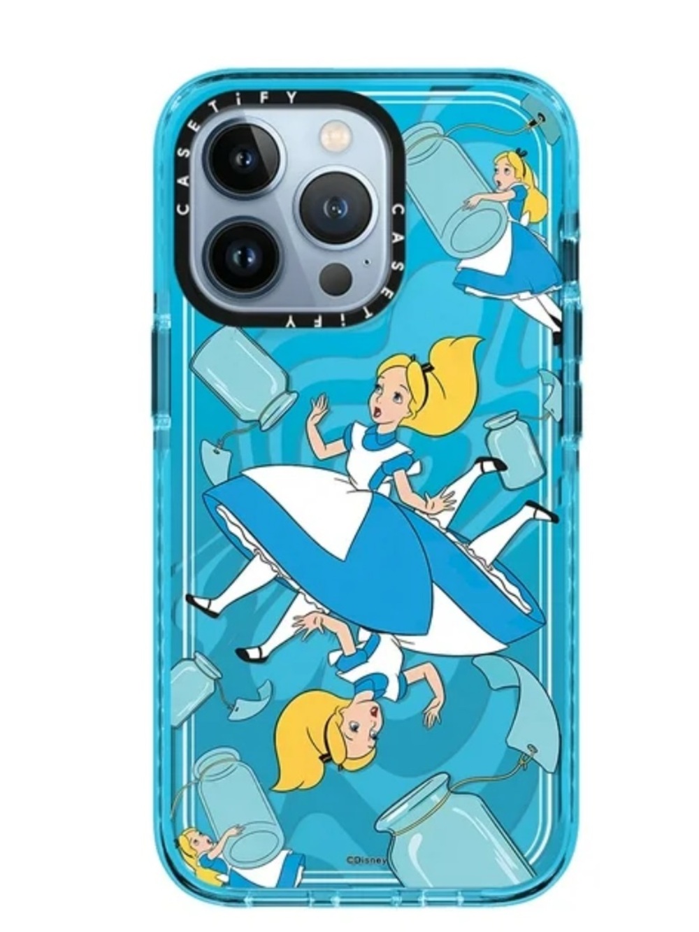 Casetify Blue Alice in Wonderland Clear TPU Phone Case iPhone 11,12,13